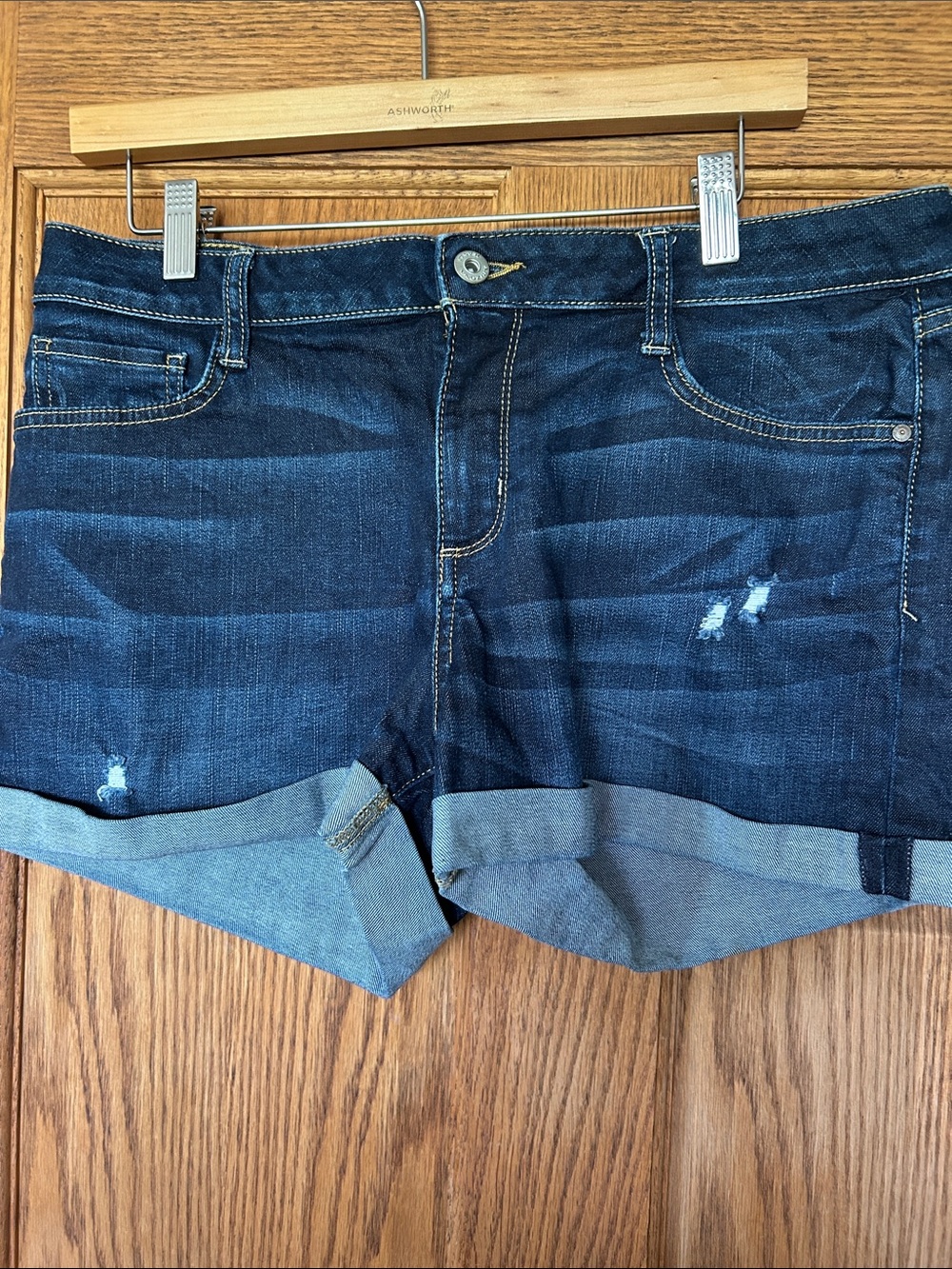 Arizona Jean Company Dark Blue Rolled-Hem Denim Shorts